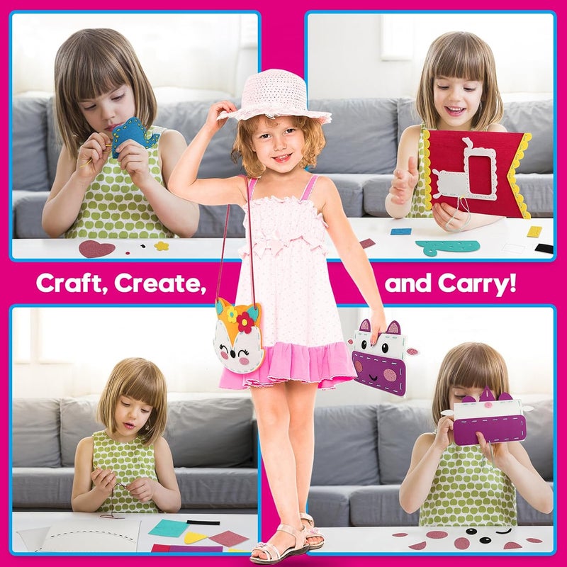SparkleMe Sewing Craft Kit for Girls: DIY Felt Sewing Kit for Kids Ages 5-10, 7 Fun Projects with Stuffed Animals & Pillows, Learn to Sew Kit for Beginners, Ideal for Christmas & Birthday, Arts & Crafts Ideas - Image 5